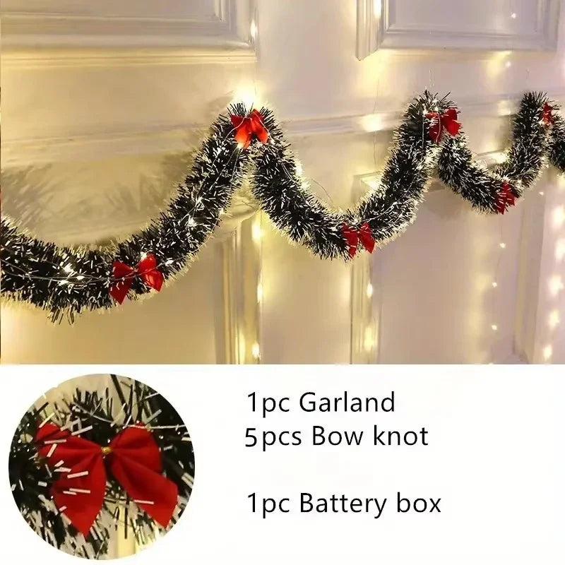 Christmas Tinsel Garland With Lights
