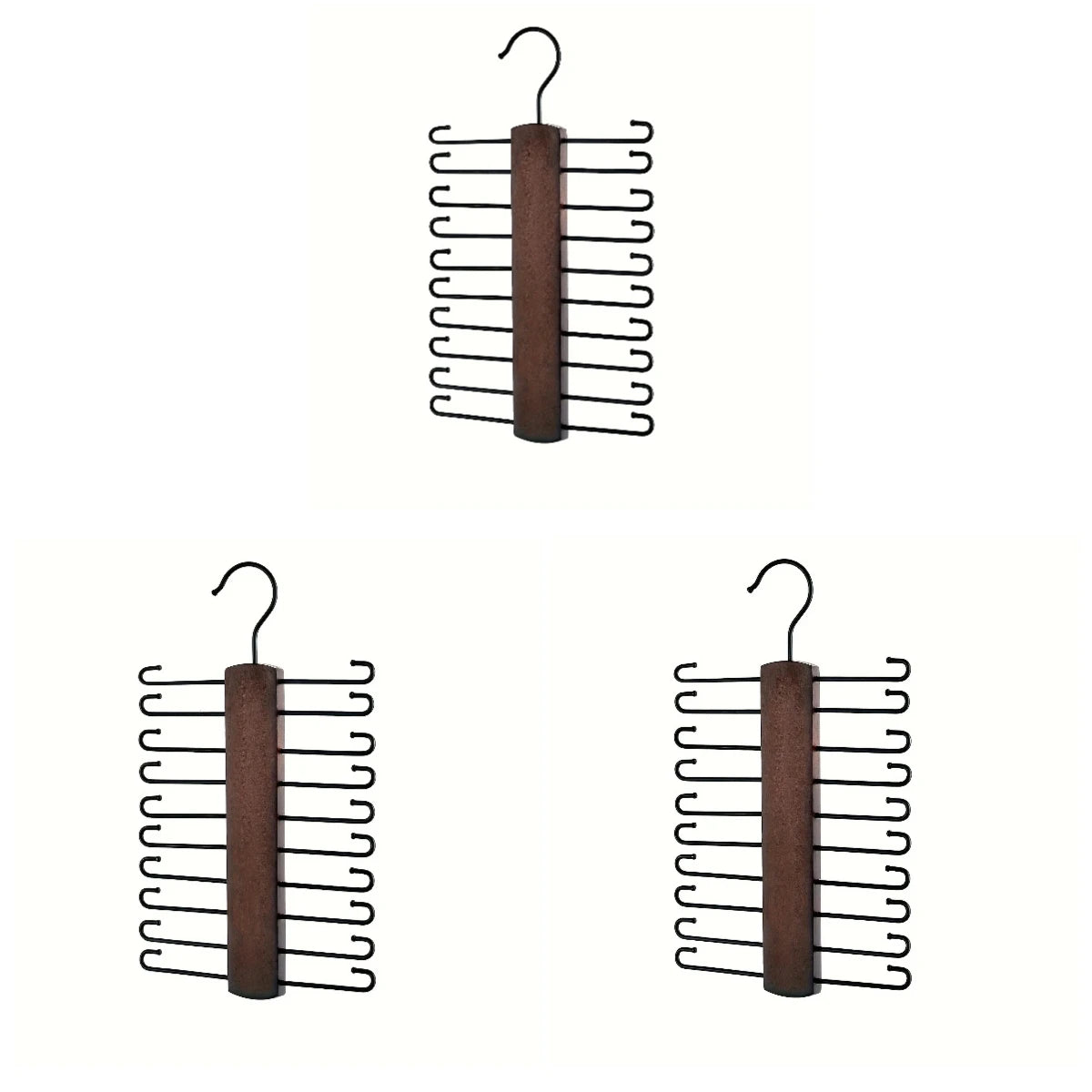 Wooden Tie Storage Rack