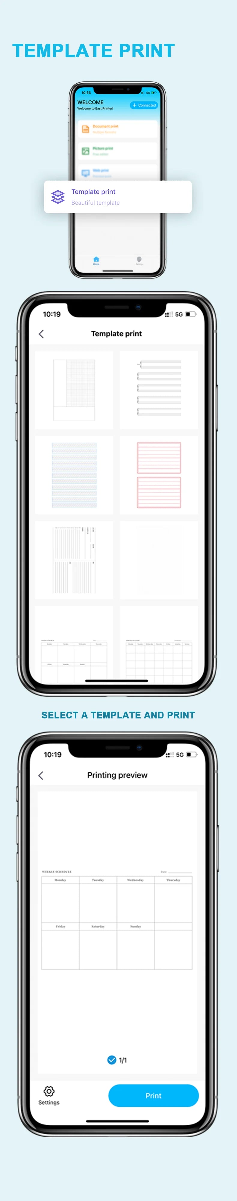 Inkless Portable A4 Thermal Printer