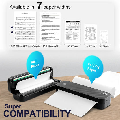 Inkless Portable A4 Thermal Printer