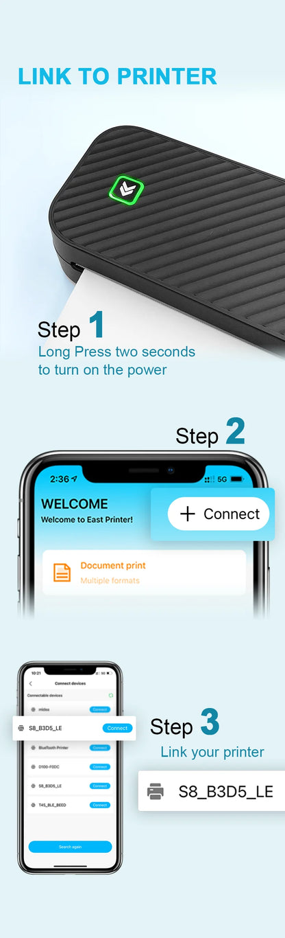 Inkless Portable A4 Thermal Printer