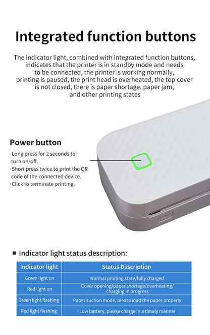 Inkless Portable A4 Thermal Printer