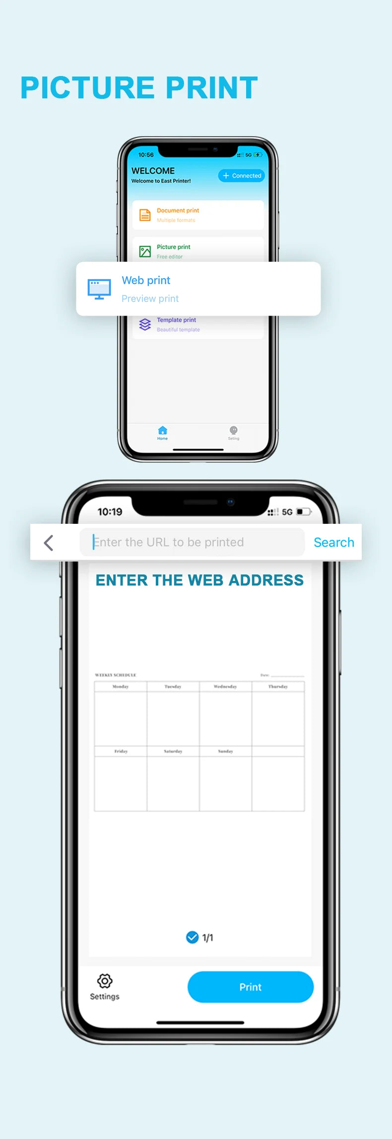 Inkless Portable A4 Thermal Printer