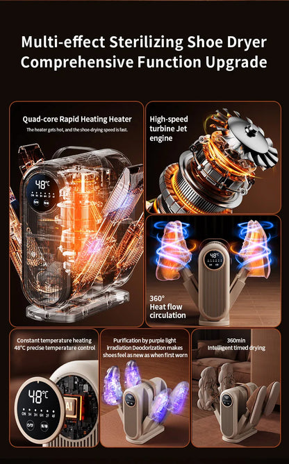 Six Arm Foldable Shoe Dryer