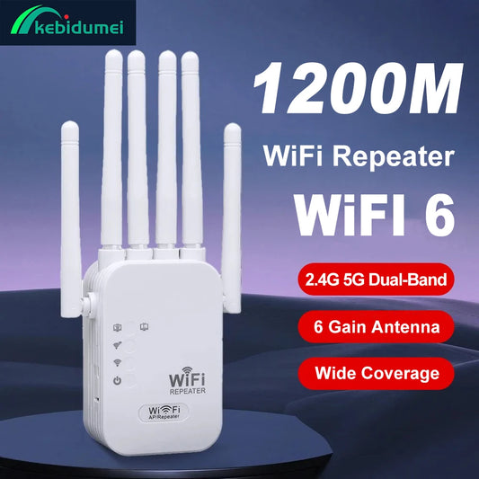 Kebidumei 1200Mbps Dual-Band WiFi Repeater