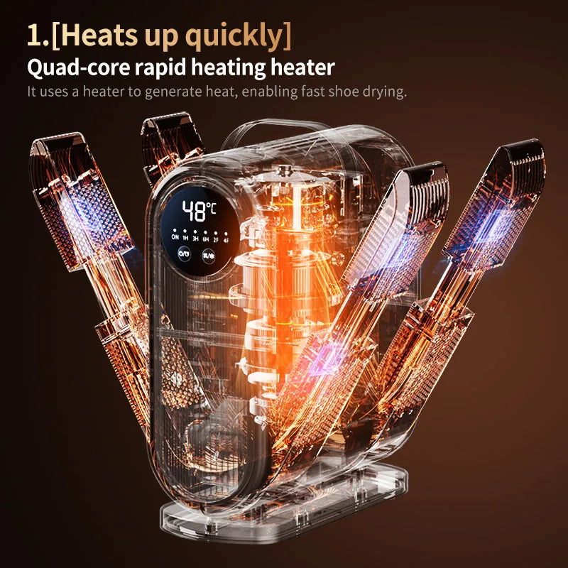 Six Arm Foldable Shoe Dryer