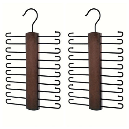 Wooden Tie Storage Rack
