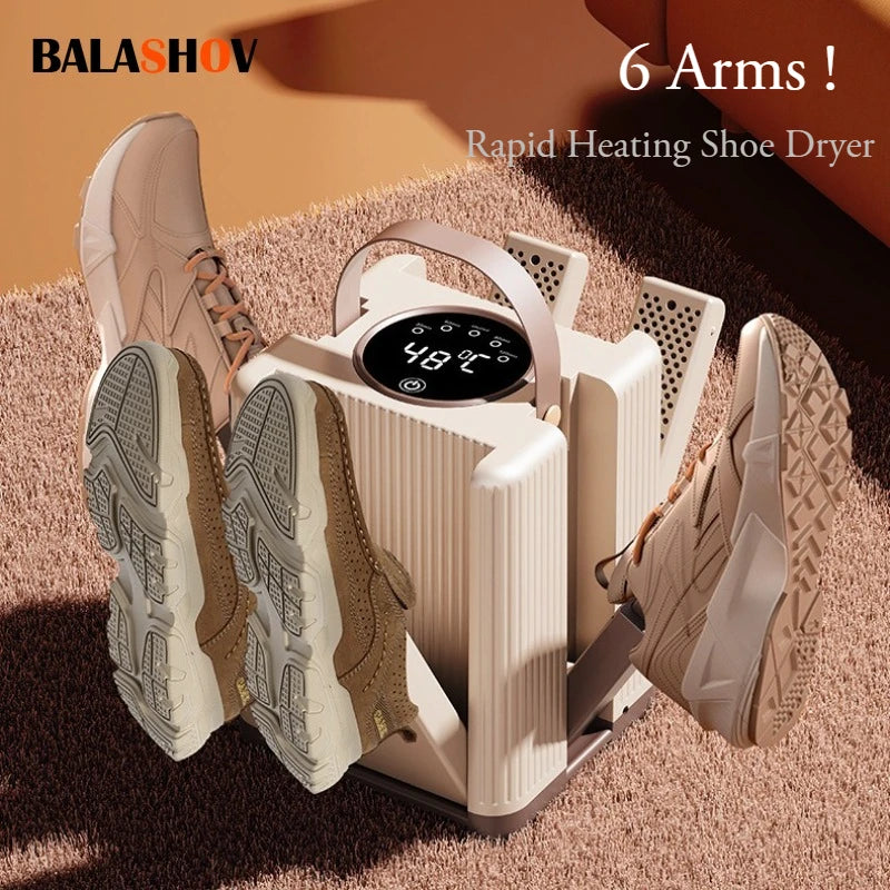 Six Arm Foldable Shoe Dryer