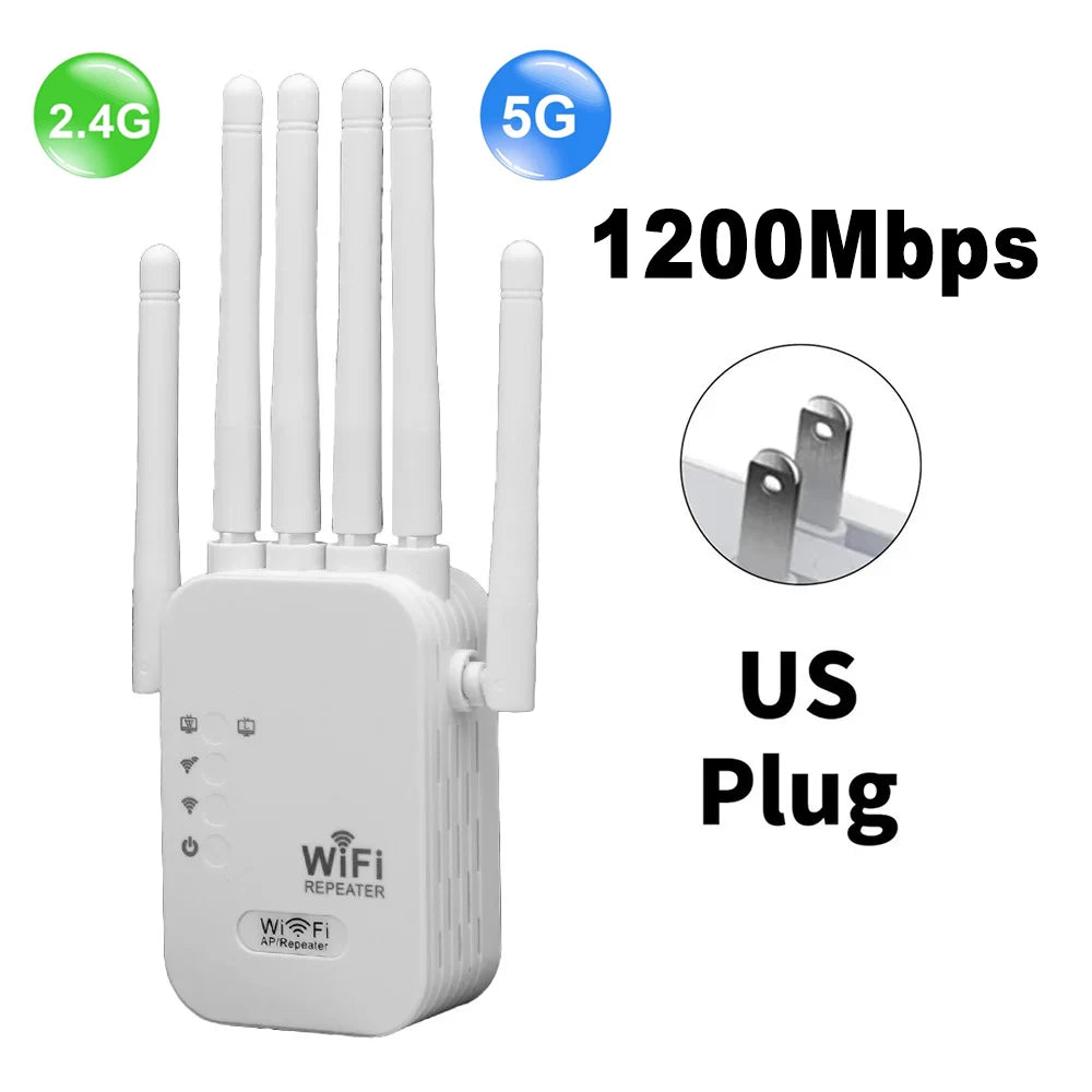 Kebidumei 1200Mbps Dual-Band WiFi Repeater