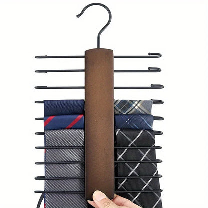 Wooden Tie Storage Rack
