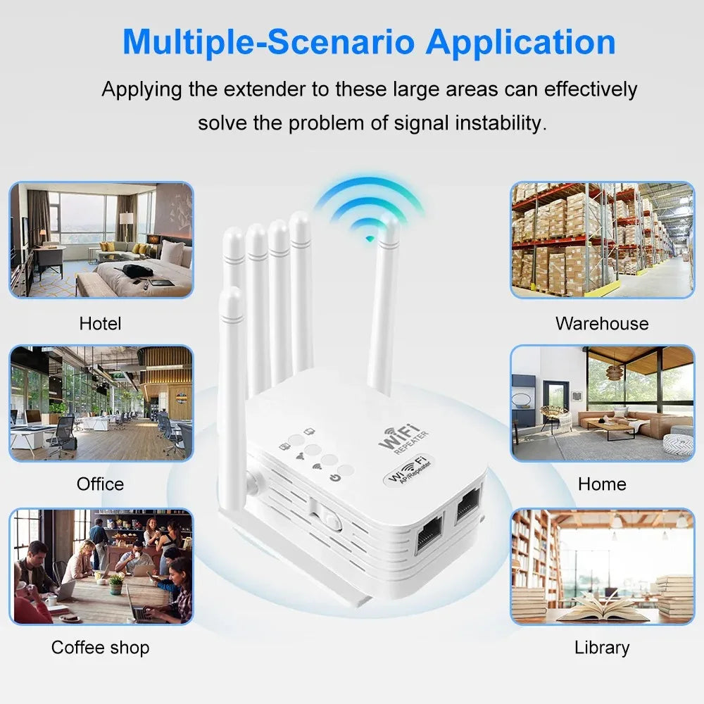 Kebidumei 1200Mbps Dual-Band WiFi Repeater