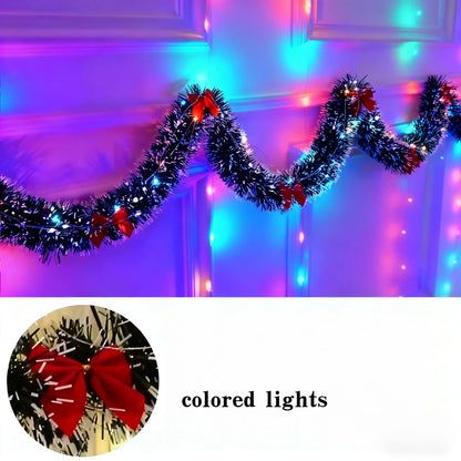 Christmas Tinsel Garland With Lights