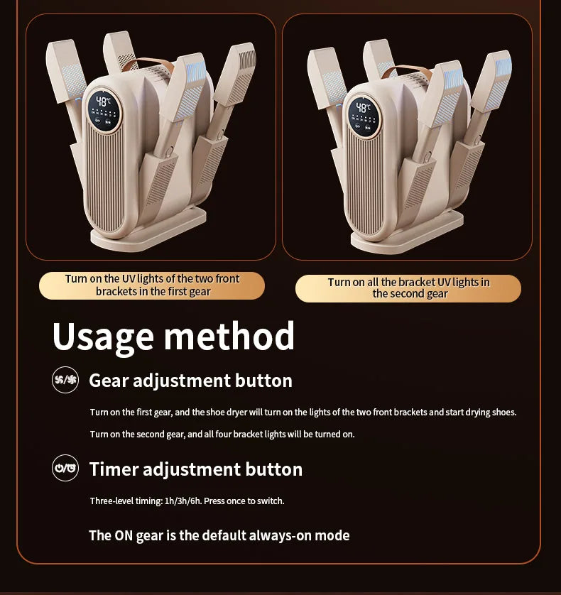 Six Arm Foldable Shoe Dryer