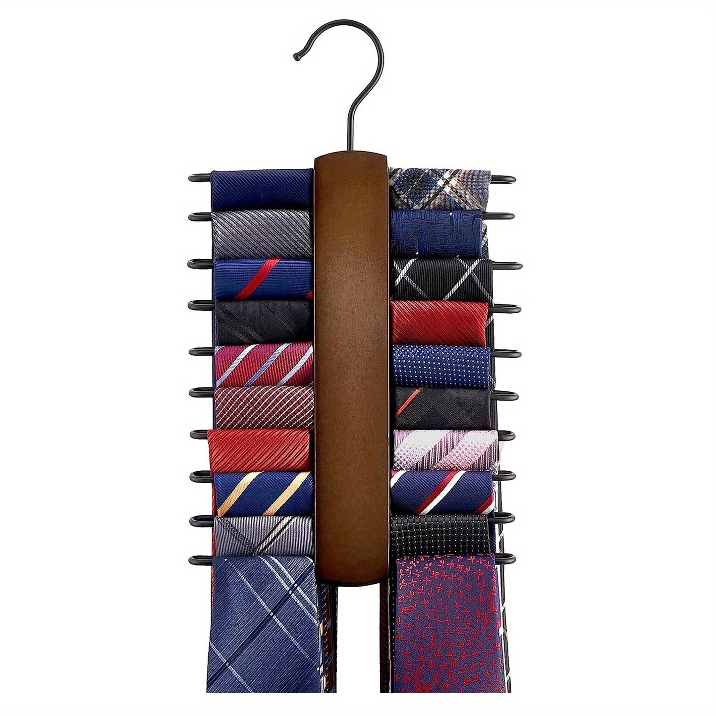 Wooden Tie Storage Rack