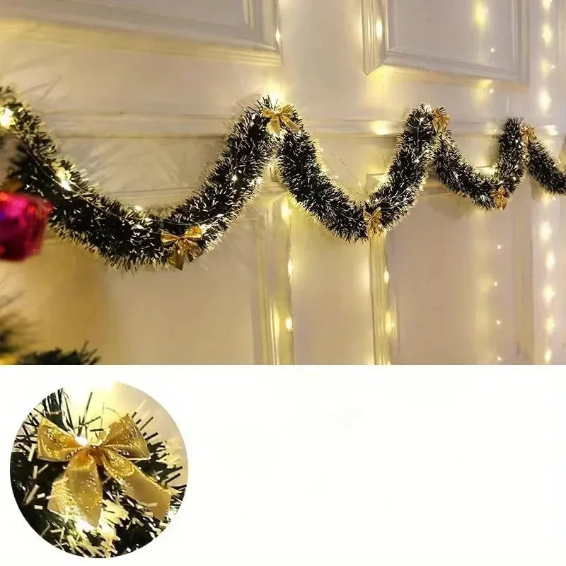 Christmas Tinsel Garland With Lights