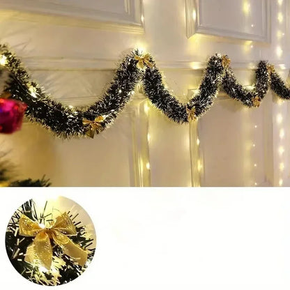 Christmas Tinsel Garland With Lights