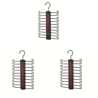 Wooden Tie Storage Rack