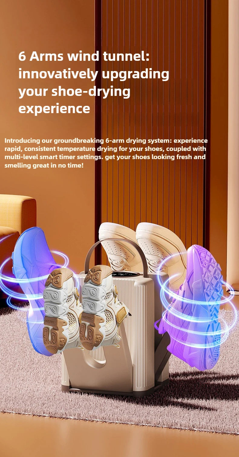 Six Arm Foldable Shoe Dryer