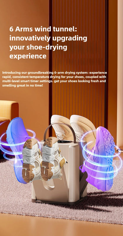 Six Arm Foldable Shoe Dryer